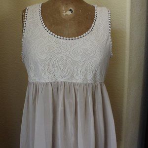Dainty Cream Lace & Chiffon Top